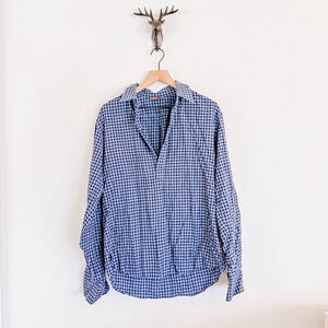 Barena Women’s Blue & Black Gingham Check Shirt Size 50/2XL